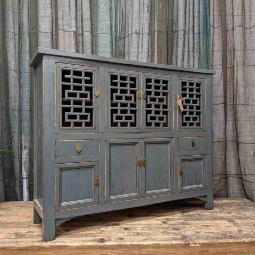 Chinse Grey Lacquered Kitchen Cabinet