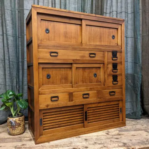 Japanese Furniture, Shoe Cabinet, Getabako Tansu Chest 