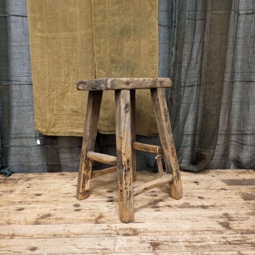 Provincial Chinese Antique Elm Stool