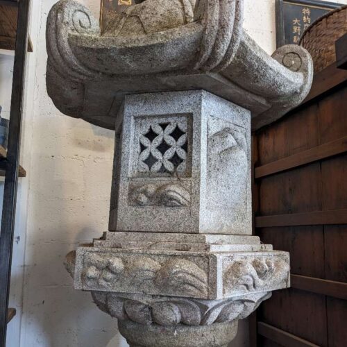 Antique Japanese Kasuga Granite Garden Lantern, Ishi-Doro