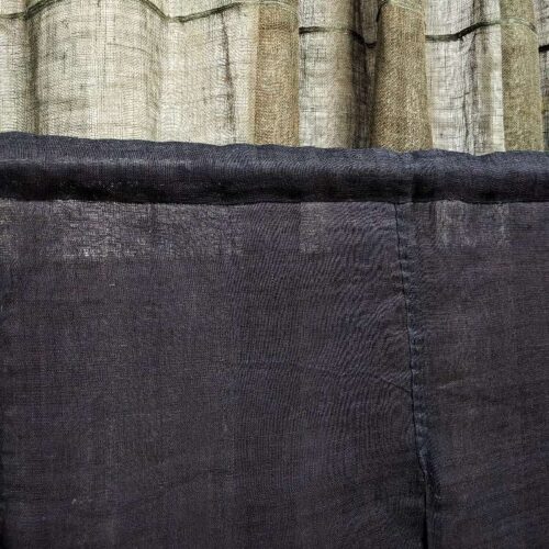 Vintage Indigo Hemp Japanese Noren, Panelled Curtain