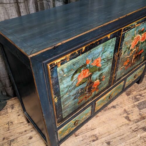 Chinese Painted Cabinet from Gansu Province - Blue