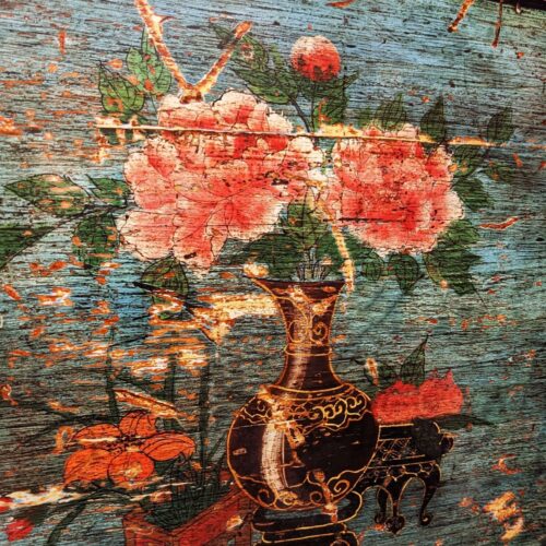 Chinese Painted Cabinet from Gansu Province - Blue