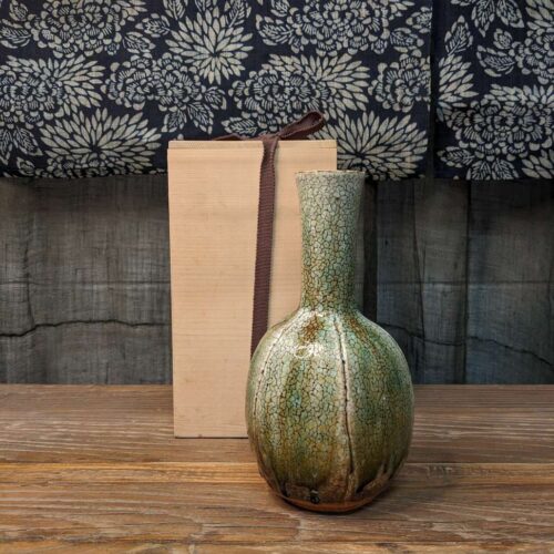 Vintage Japanese Ikebana Vase - Green Glaze