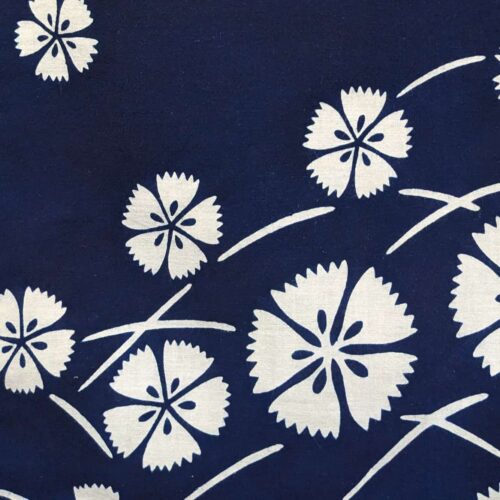 Yukata, Japanese Cotton Kimono - Blue with White Floral Motif